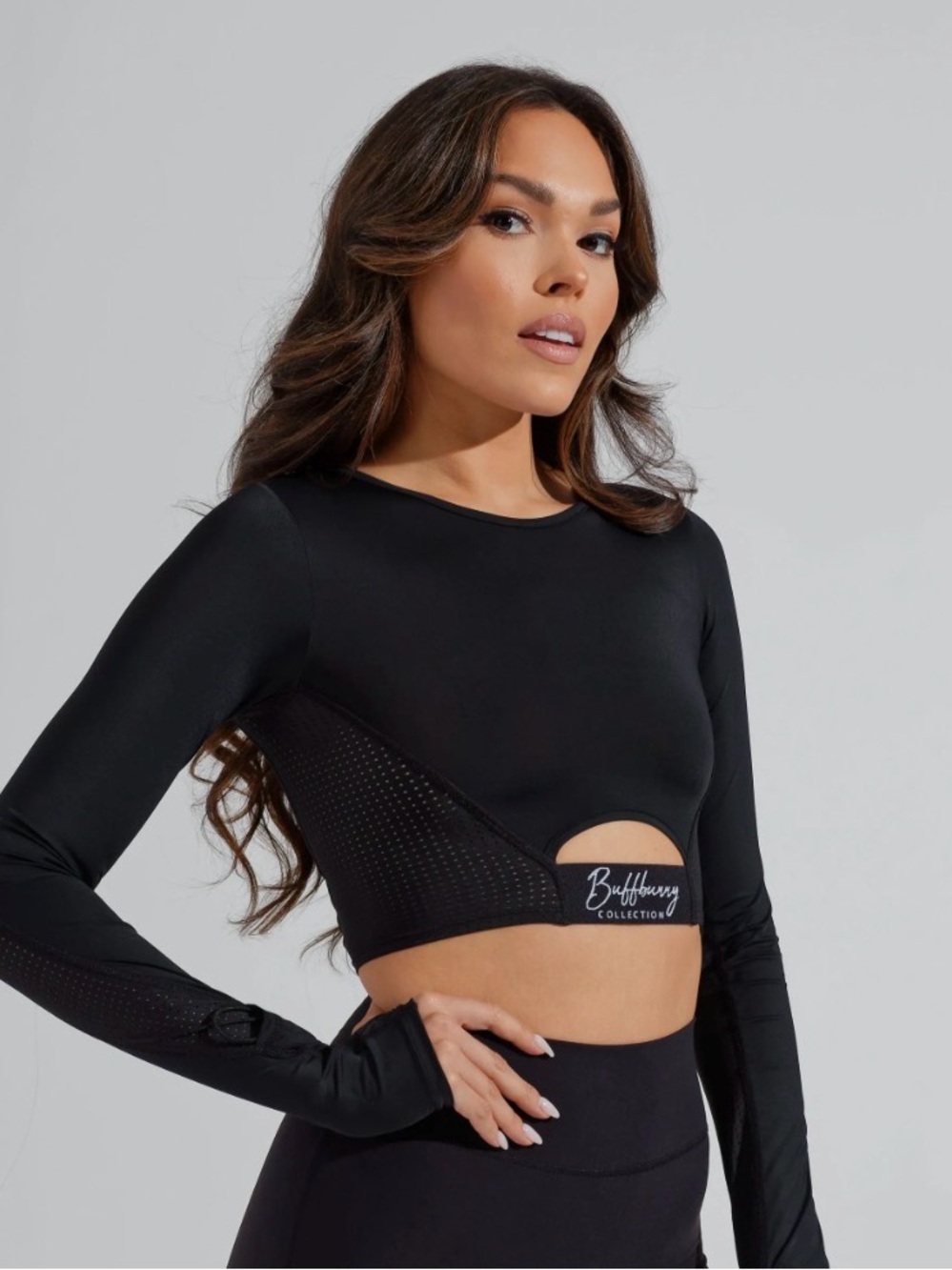 BuffBunny Long sleeve Black crop top